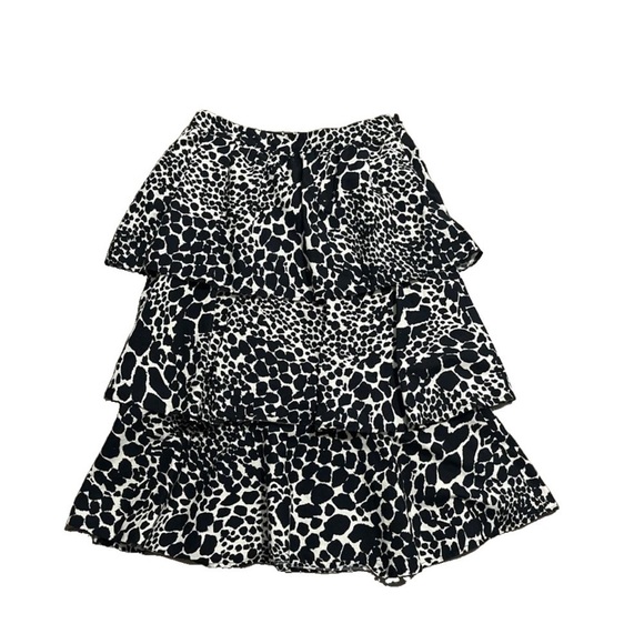Who What Wear Swirling Leopard Print Tiered Ruffle Mid Skirt size 10 - Picture 3 of 6